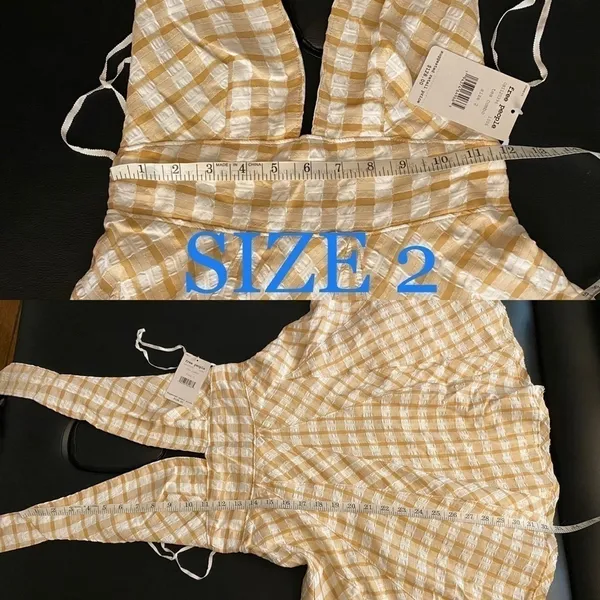 Free People Do The Twist Gingham Halter Mini Dress Tea Size‎ 2 NWT - Image 11
