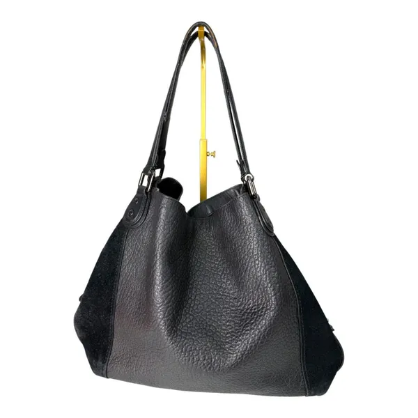 Coach 57647 Edie Shoulder Bag 42 Black Leather Suede READ DESCRIPTION - Image 2