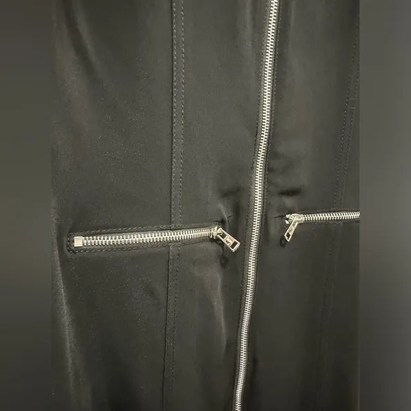 Nwt $139 Zara Zipper Midi Dress Zw Collection Black, Us Size L - Image 7