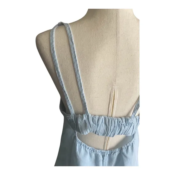 Zara Ara-Blue Chambray Mini Dress-Size Large - Image 7