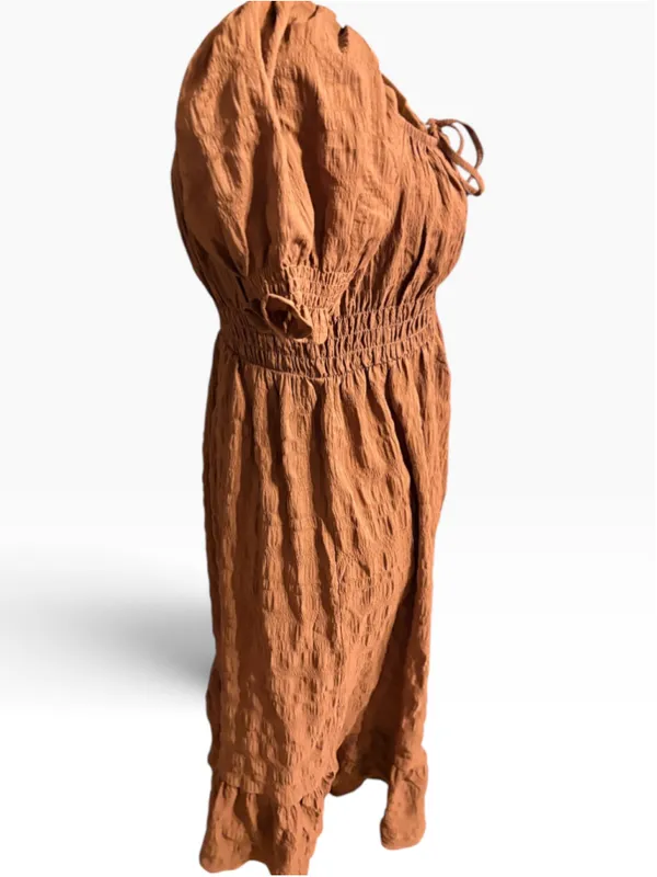 No Comment Brown Midi Dress Women’s Size L - Image 4