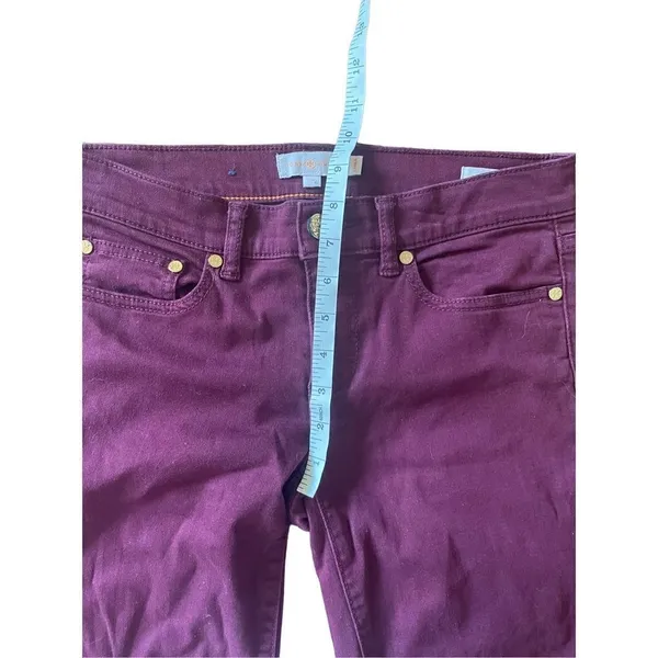 Tory‎ Burch dark plum super skinny mid rise jean size 26 - Image 5
