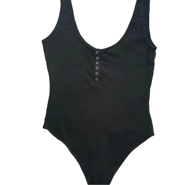 Wild Fable Sleeveless Black Snap Front Bodysuit - Image 6