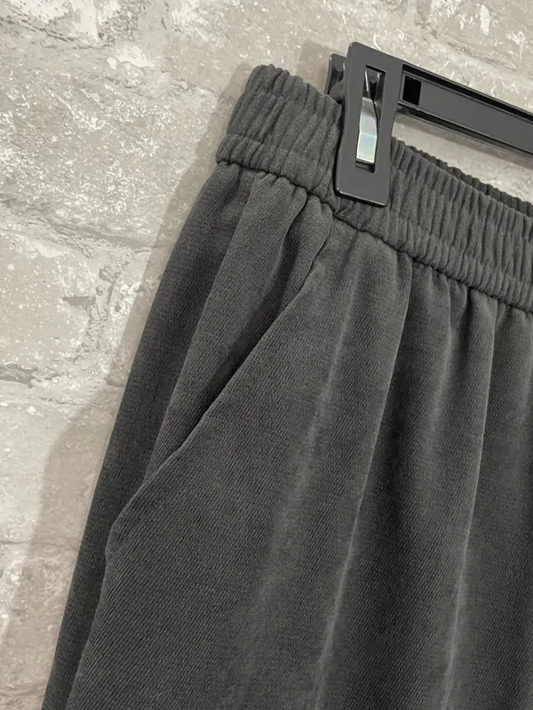 Zara Charcoal Elastic Waist Track Joggers with Ankle Zips - Image 3