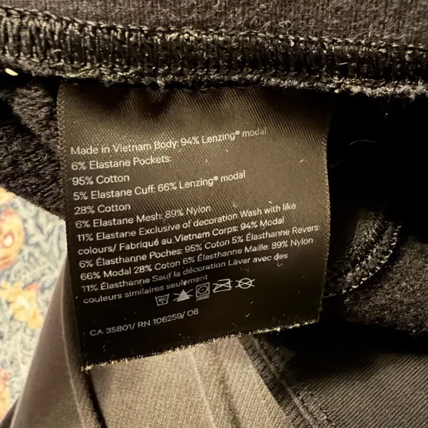 Lululemon Warm Down High Rise‎ Jogger Modal Black Stretchy Loungewear Sz 6 - Image 10