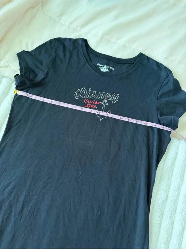Disney Black Short-Sleeve Cruise Line Tee with Rhinestone Anchor - Image 3