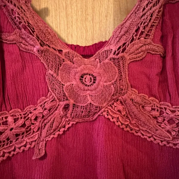 Miss Me Suede Strap Sleeveless Dress Lace At Bodice And Hem Rayon NWT Large - Image 4