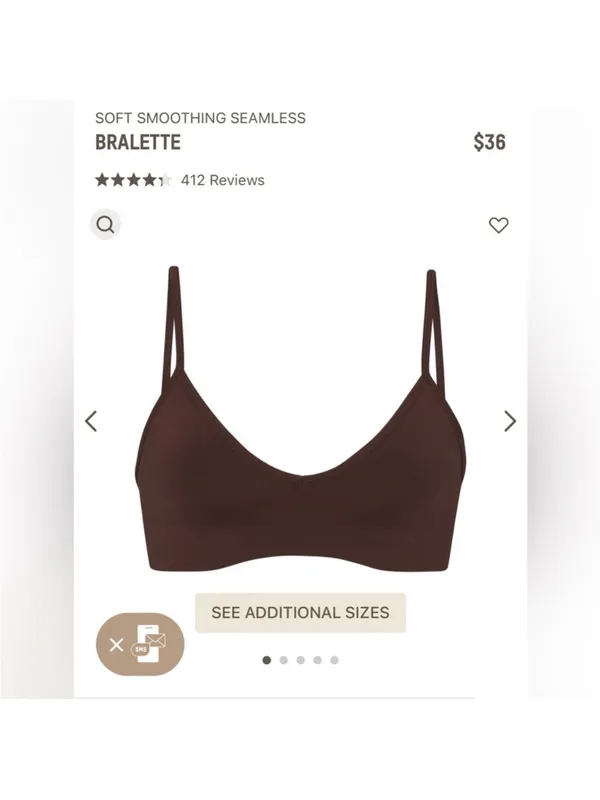 SKIMS Soft Smoothing Seamless Bralette Cocoa Brown BR-BRA-0183 Womens‎ Size 2X - Image 7