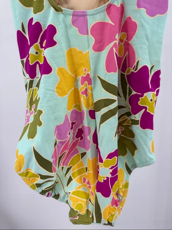 Miraclesuit floral Aqua Lined Swimsuit one piece 14 vacation beach summer cruise - Image 4