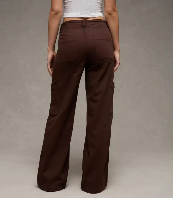 American Eagle Outfitters Brown Cargo Wide Leg Pants - Image 3