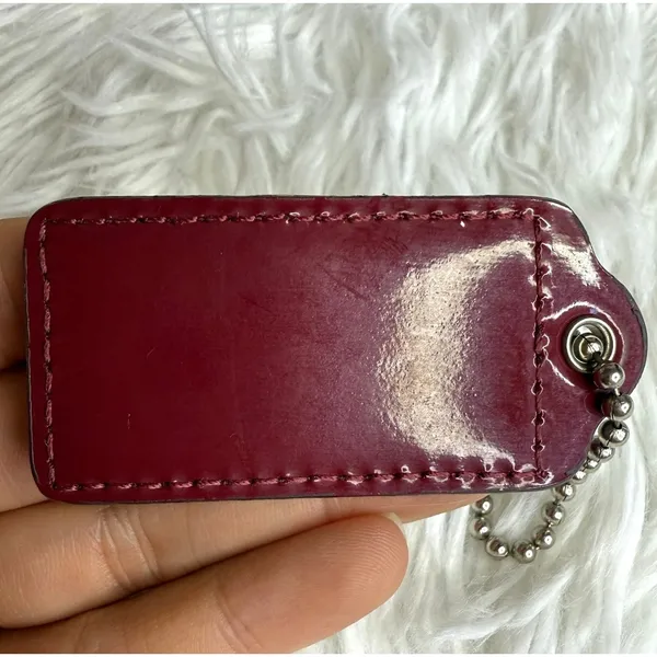 2" COACH Patent Leather Fob Bag Charm Hang tag Hangtag - Image 2