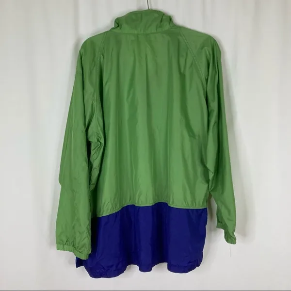 L.L.Bean Vintage Green & Blue Colorblock Windbreaker Jacket Womens X-Large - Image 7