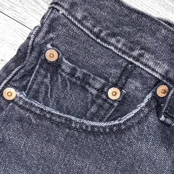Levi’s 501 Button Fly Cut Off Jean Shorts Women’s Size Waist 25 Black - Image 2