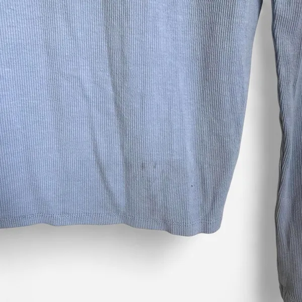 Cotton On Light Blue Ribbed Long Sleeve Top - Size XL - Image 4