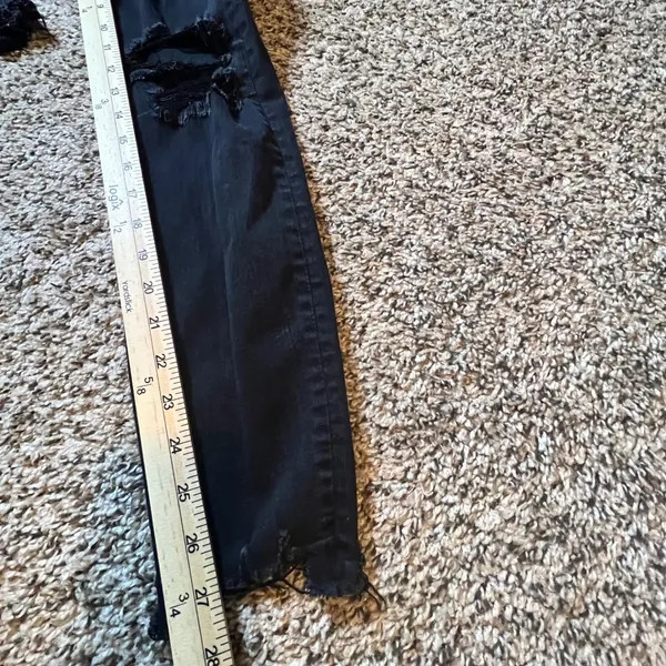 American Eagle Hi-Rise Jegging Black Distressed Ripped Skinny Jeans Womens 6 Reg - Image 7