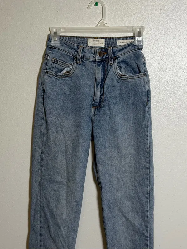 Cotton‎ On Women Denim Stretch Mom Jeans Classic High-Rise Streetwear size 4 - Image 2