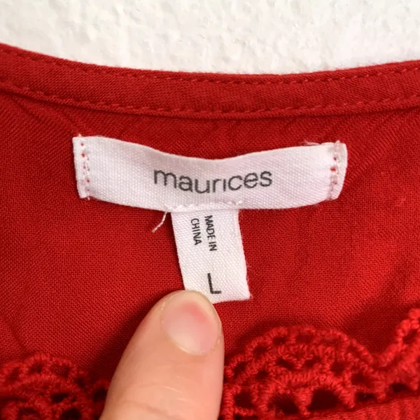 5/$25 Maurices‎ Ruffle Blouse in Red - Image 5
