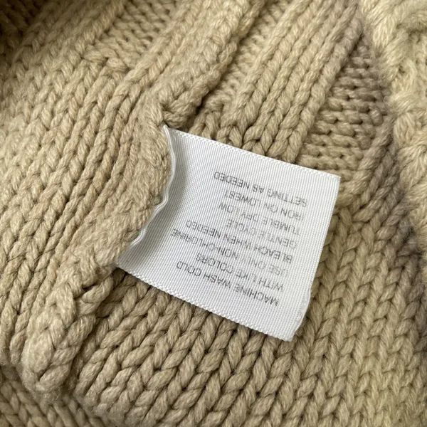 Arizona Jeans Y2K Cable Knit Cardigan Size Medium Tan Button Sweater Chunky Academia - Image 6