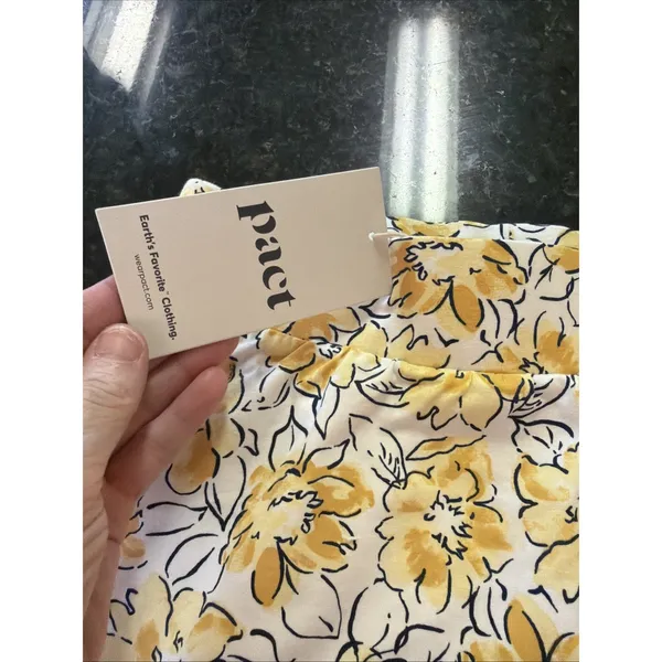 Pact NWT Organic Cotton Mini Skirt Circle Skater Sz XS Floral Pockets A-line - Image 2