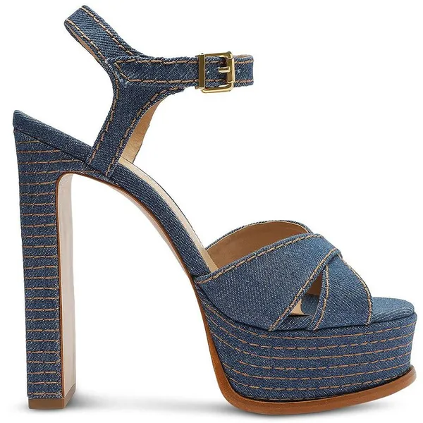 SCHUTZ Blue Denim Platform Sandals - Image 3