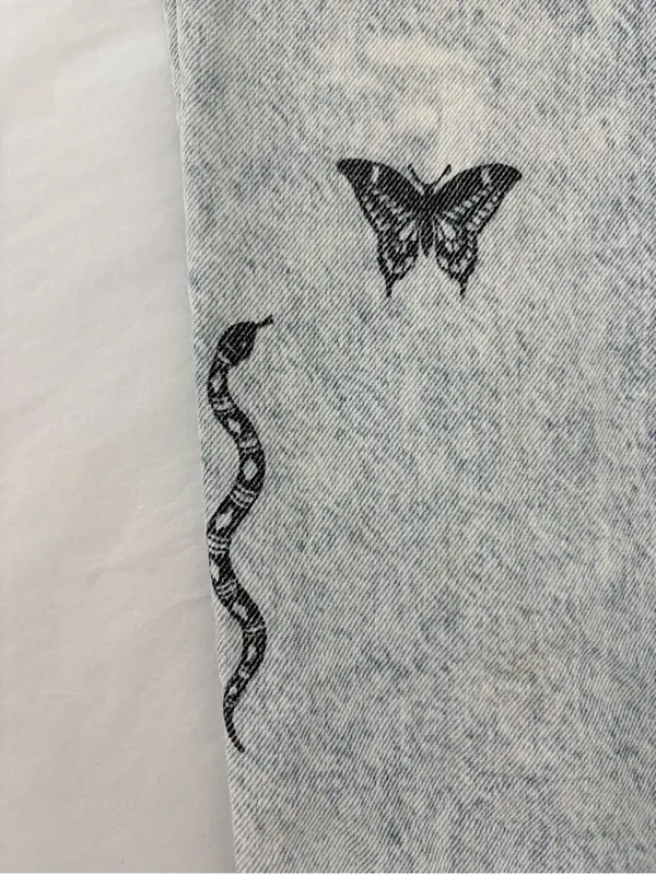 PacSun los angeles graphic jeans acid wash Skelton dreamland 28 - Image 12