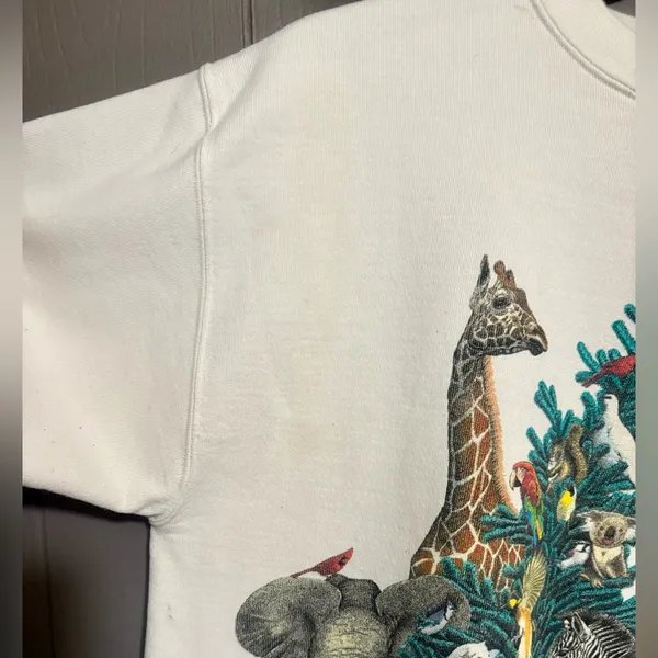 SIGNAL SPORTS Vintage Habitat Animal Cream Sweater - Image 6