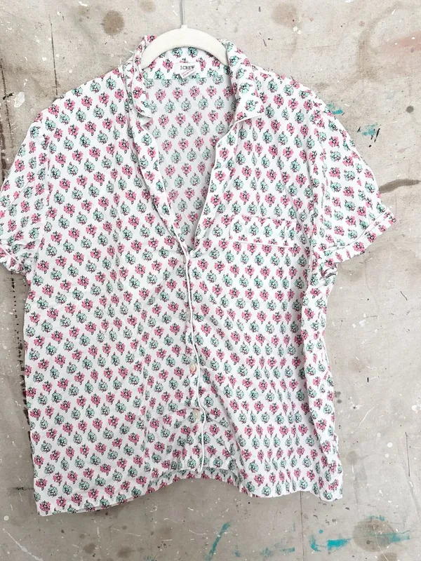 J Crew Cotton Pajama Set with Cropped Pant - Image 4