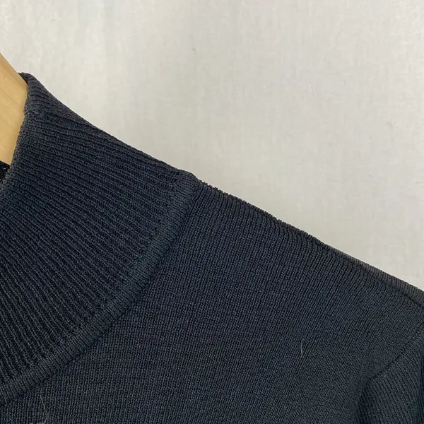 Fate Black Ribbed Knit Long Bell Sleeve Mock Turtleneck Sweater Top L - Image 5