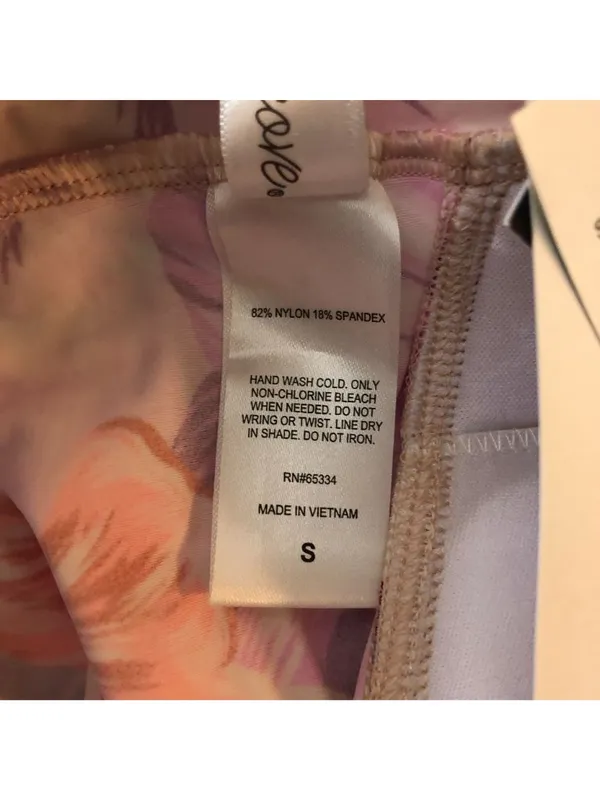 Salt + Cove Hot Hibiscus Halterkini Tankini Swim Top Floral Pink Orange S - Image 7