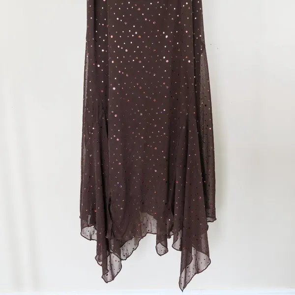 Vintage Y2K Ruby Rox Brown Sparkley Midi Dress - Image 5