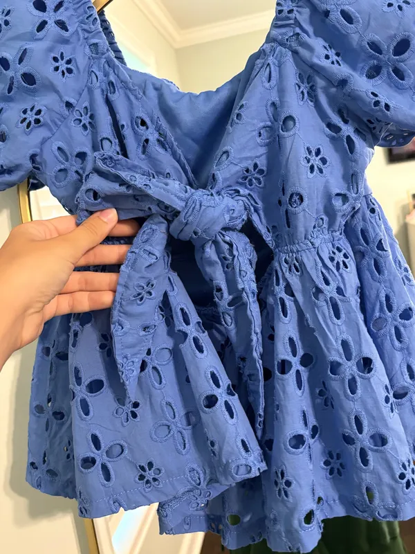 Trixxi Blue eyelet top - Image 3