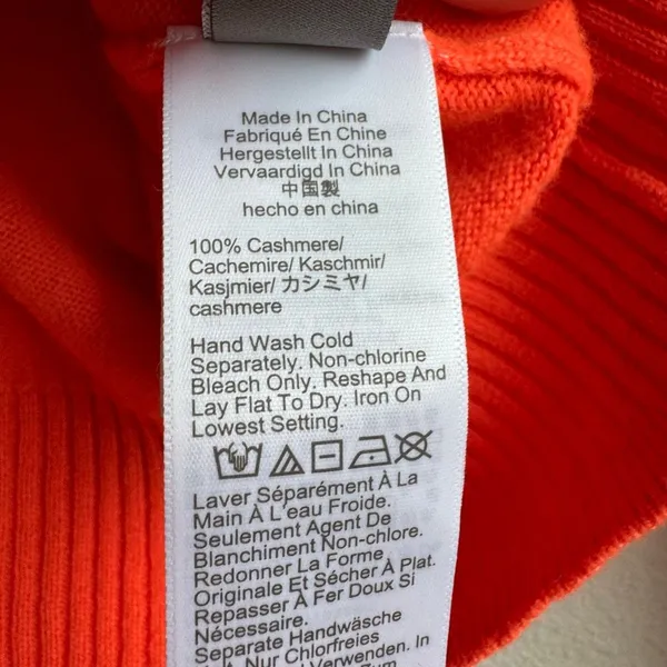 J.Crew 100% Cashmere Shrunken Crewneck Sweater Papaya Orange Pullover Size Small - Image 4