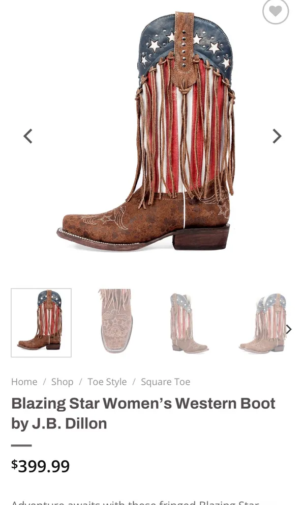 J.B. Dillon Blazing Star Boots Brown Size 6 - Image 2