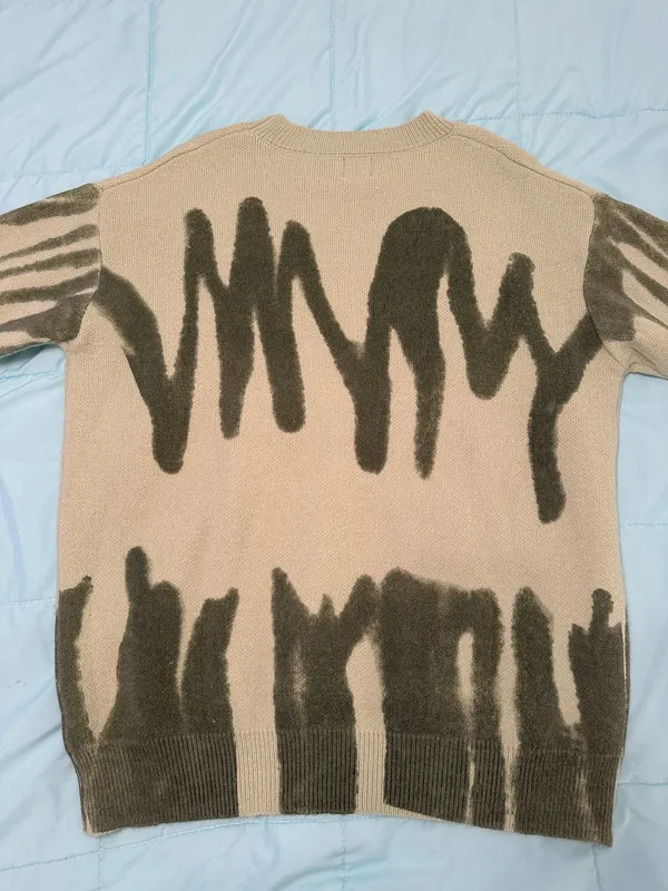 Princess Polly Katie Oversized Green Scribble Sweater - Image 5