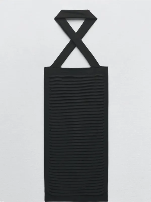 Zara New Knit Halter Ribbed Mini Dress - Image 6