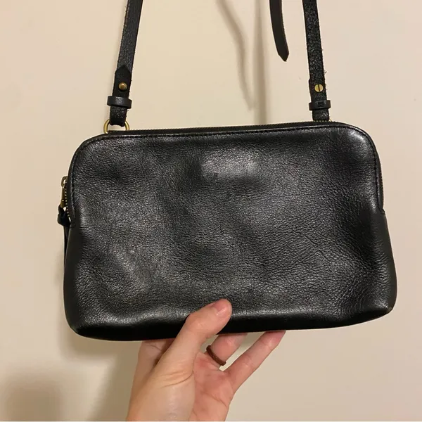 Madewell Black Leather Crossbody Purse - Image 3
