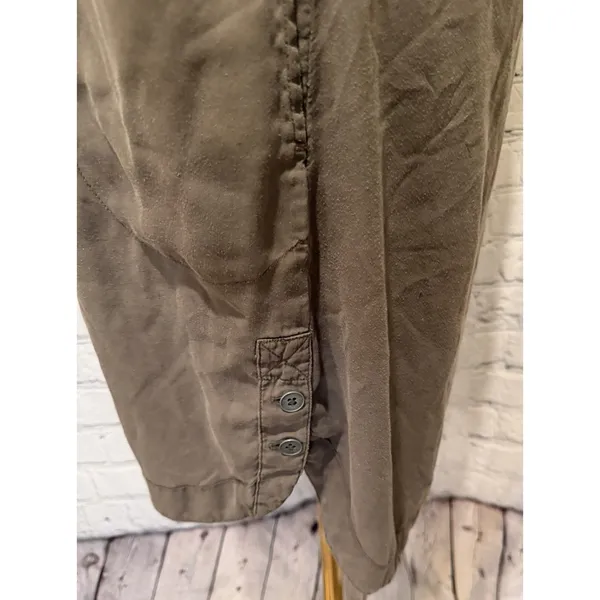 Prana Dress Womens Small Brown Mini Sleeveless Button Pocket Boho Travel - Image 3