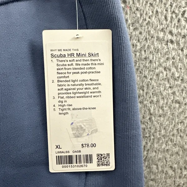 Lululemon Scuba High Rise Mini Skirt Oasis Blue Athletic Athleisure Women's‎ XL - Image 5
