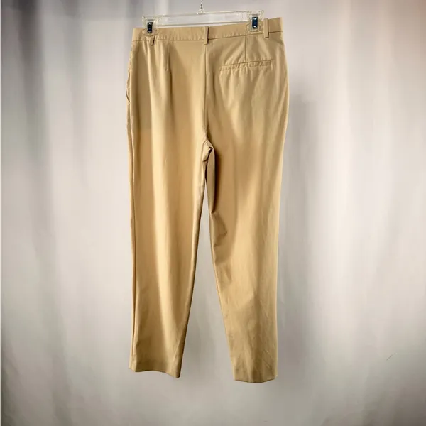 Theory Wool‎ Stretch Pleated Trouser Pants in Light Brown Size 2 - Image 3