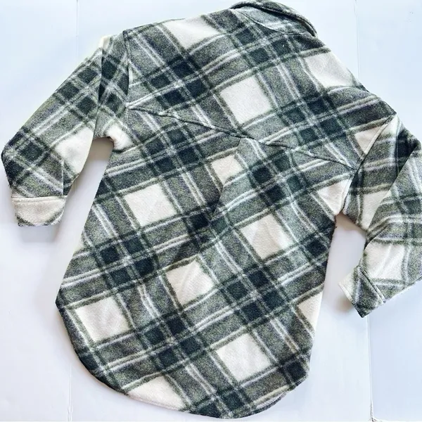 NEW Stradivarius Plaid Green Shacket Jacket Coat XS - Image 8
