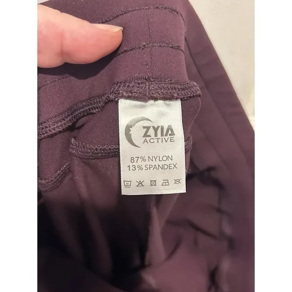 Zyia Active Unwind Jogger Pants Plum Purple Medium‎ Drawstring Pockets Cuffed - Image 7