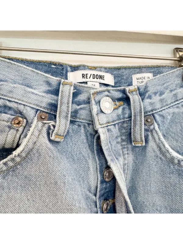 ReDone Jeans Size 24 Light Worn‎ 70s Bootcut Distressed Button Fly Flare Capsule - Image 6