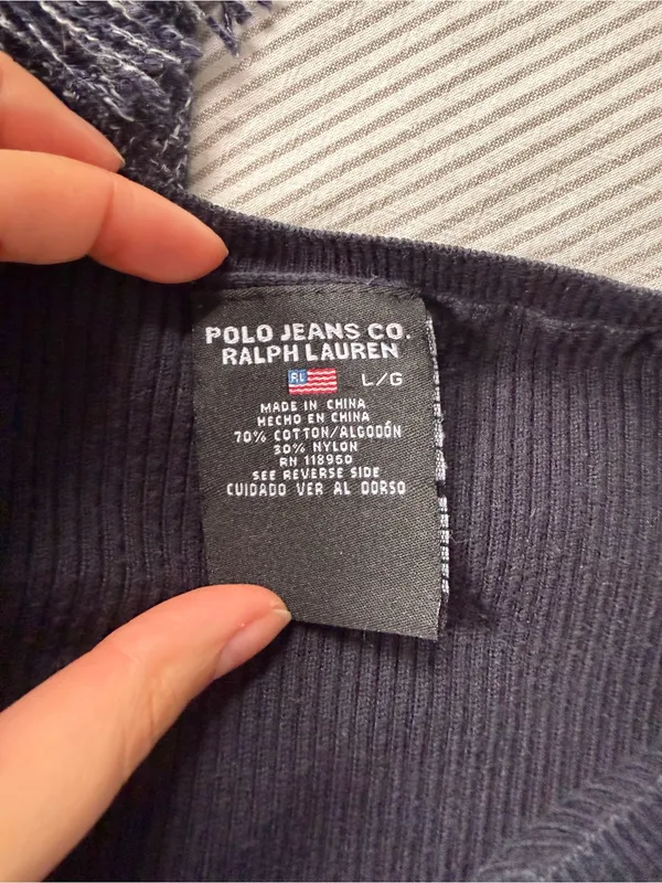 Ralph Lauren Vintage Polo V-Neck Ribbed Sweater - Image 5