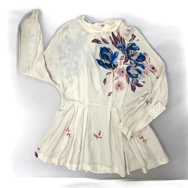 NWT Free People Floral Mini Coastal Cowgirl Dress Small Boho-Chic Coquette Gauzy - Image 3
