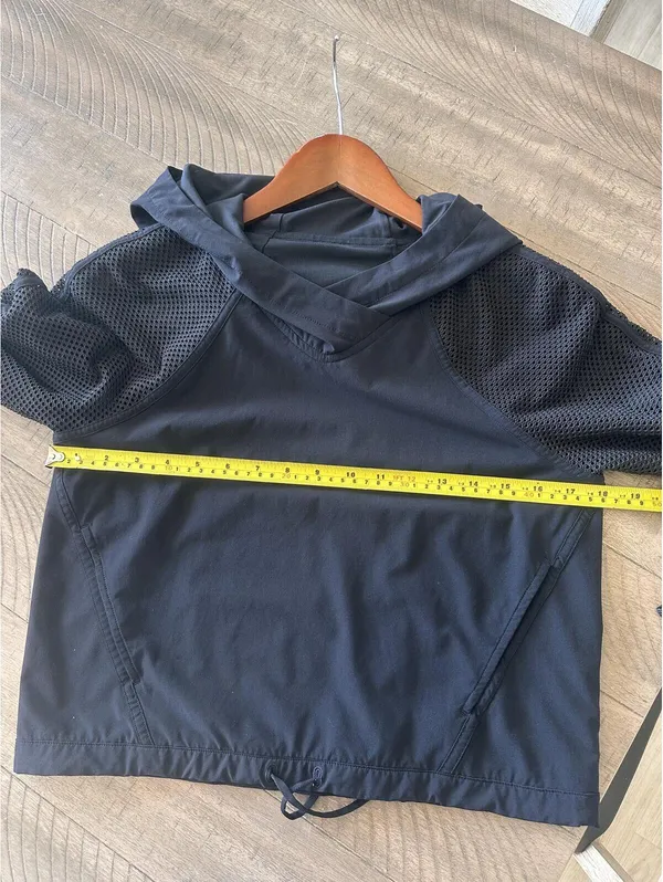 Lululemon Catch a Breeze Hooded Pullover Mesh Sleeves Black Women’s XS LW3BYWS - Image 9