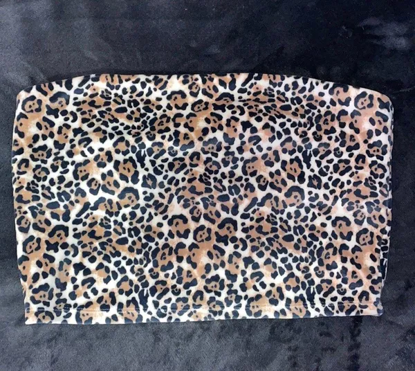 VS Pink Velour Cheetah Print Tube Top NWT - Image 3