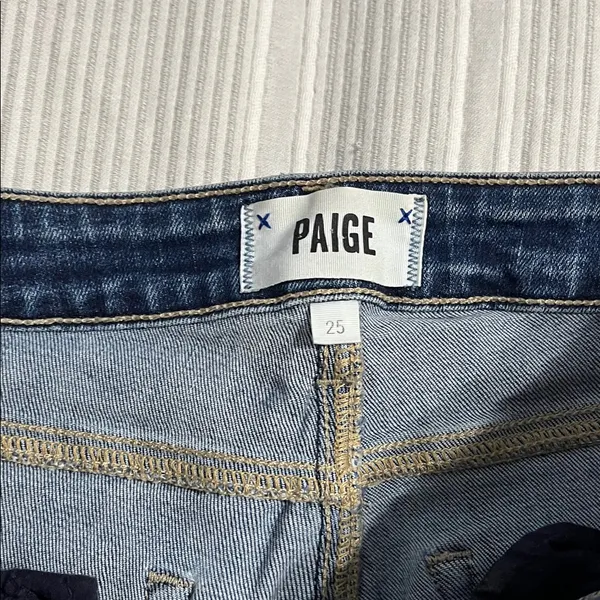 PAIGE Dark Blue Straight Leg Jeans - Image 2