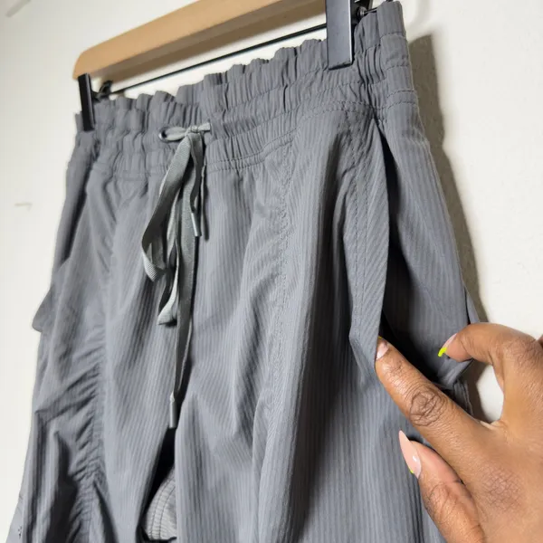 Eddie Bauer‎ Women Dance Studio Pants M Gray Jogger Ruched Lightweight Utility - Image 6