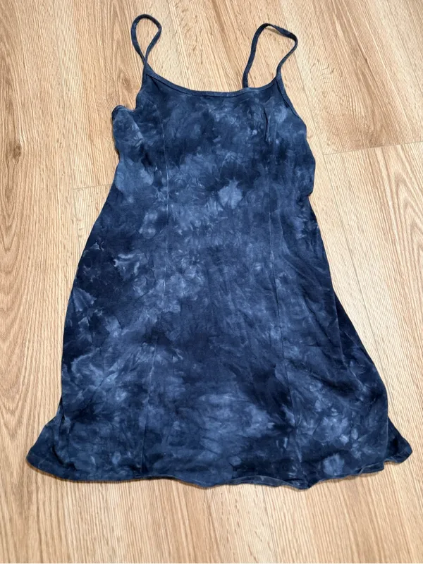 Billabong Womens Tie Dye Mini Dress Navy Blue Spaghetti Strap Beach Cover Up S - Image 3