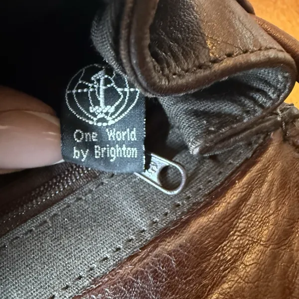Brighton Oxblood Leather Vtg Croc Embossed Crossbody Bag Silver Buckle & Charm - Image 12